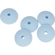 Perles rondelles en silicone 12 mm pour attache sucette - tétine Bleu Layette x5