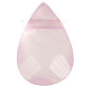 Perles en pierre gemme Quartz Rose briolettes plates 14x10 mm x5|raw }}