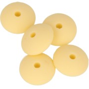 Perles rondelles en silicone 12 mm pour attache sucette - tétine - Jaune x5|raw }}