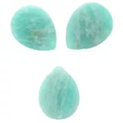 Perles en pierre gemme Amazonite briolettes plates 12x9 mm x5