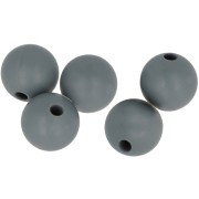 Perles rondes en silicone 10 mm pour attache sucette - tétine - Gris foncé x5|raw }}