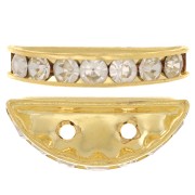Rondelle Demi-Lune 20x9 mm dorée Crystal  x1|raw }}