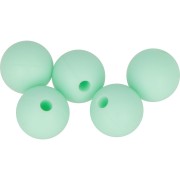 Perles rondes en silicone 10 mm pour attache sucette - tétine - Mint x5