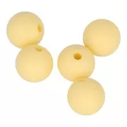 Perles rondes en silicone 10 mm pour attache sucette - tétine - Jaune x5