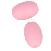 Perles en silicone forme olive 20x13 mm pour attache sucette - tétine - Rose x2