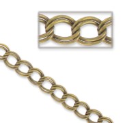 Chaîne maille rombo double anneaux 11 mm bronze x1m