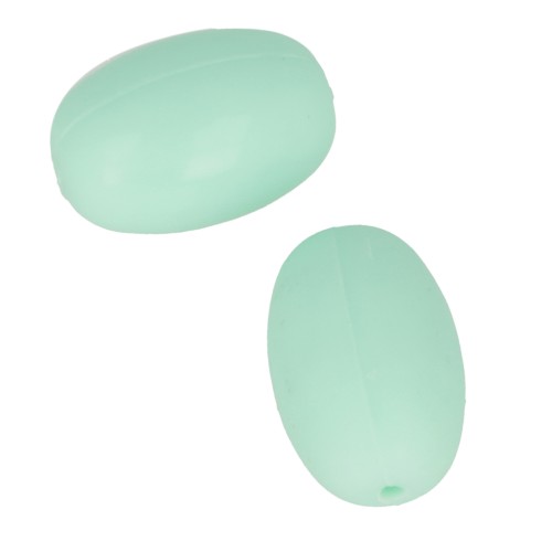Perles en silicone forme olive 20x13 mm pour attache sucette - tétine - Mint x2