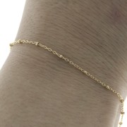 Chaîne maille Forçat perles aplaties 1.8 mm alternée Gold filled (or laminé) x50cm