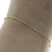 Chaîne maille Forçat perles aplaties 1.8 mm alternée Gold filled (or laminé) x50cm