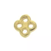 Fermoir ajustable 4 trous pour cordon 0.8 mm en Argent 925 plaqué or 3 microns x1