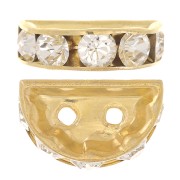 Rondelle Demi-Lune 14x8 mm dorée Crystal  x1