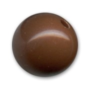 Perle ronde unie 14 mm Opaque Chocolate x1