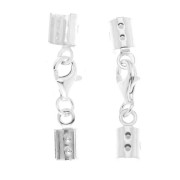 Fermoir mousqueton avec pince à lacet rond 3 mm en Argent 925 x1|raw }}