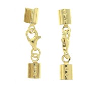 Fermoir mousqueton avec pince à lacet rond 3 mm en Argent 925 Doré à l'or fin x1|raw }}