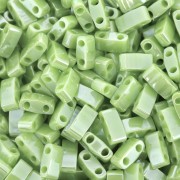 Miyuki Half Tila Beads 5x2.3x1.9mm HTL-0439 - Opaque Chartreuse Luster x10g|raw }}