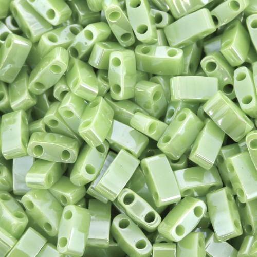 Miyuki Half Tila Beads 5x2.3x1.9mm HTL-0439 - Opaque Chartreuse Luster x10g