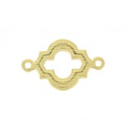 Intercalaire 2 anneaux forme orientale et résine époxy 22x14 mm - Doré à l'or fin - Noir x1