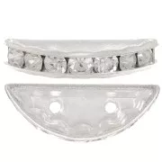 Rondelle Demi-Lune 20x9 mm argentée Crystal  x1