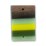 Intercalaire rectangle en bois 27x17 mm Kamahong/Vert x 1|raw }}