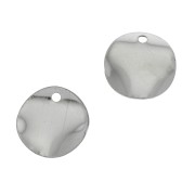 Breloques rondes irrégulières froissées 10 mm en Acier inoxydable 304 x4|raw }}