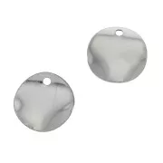 Breloques rondes irrégulières froissées 10 mm en Acier inoxydable 304 x4