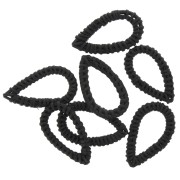 Goutte en rotin 50x30 mm - Noir Mat x1