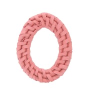Ovale en rotin 50x37 mm - Rose effet nacré x1|raw }}