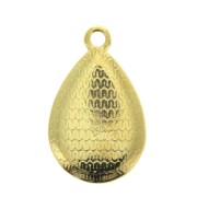 Pendentif goutte travaillé en zamac et résine époxy 21x12 mm Doré à l'or fin- Noir x1