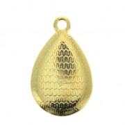 Pendentif goutte travaillé en zamac et résine époxy 21x12 mm Doré à l'or fin- Turquoise x1