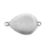 Intercalaire goutte 2 anneaux résine époxy 27x16 mm Argenté vieilli - Rouge foncé