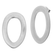 Clous d'oreilles design ovale évidé en zamac 32.5x21 mm - Placage Argent fin vieilli x2|raw }}