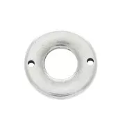 Intercalaire rond évidé 2 trous 18 mm en zamac - Placage Argent fin vieilli x1