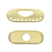 Fermoir pour bracelet et collier multi-rangs 21x9 mm en zamac - Doré à l'or fin x1|raw }}