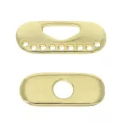 Fermoir pour bracelet et collier multi-rangs 21x9 mm en zamac - Doré à l'or fin x1