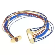Fermoir pour bracelet et collier multi-rangs 21x9 mm en zamac - Doré à l'or fin x1