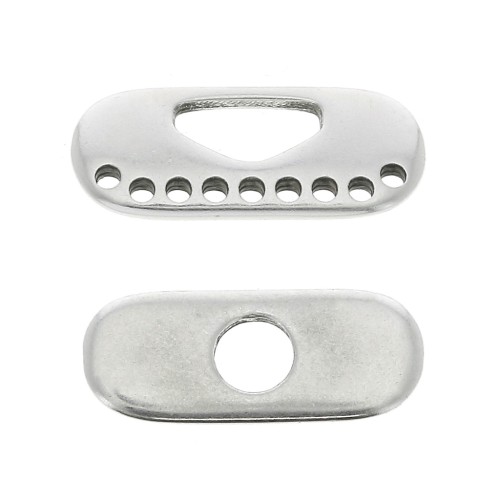Fermoir pour bracelet et collier multi-rangs 21x9 mm en zamac - Placage Argent fin vieilli x1