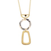 Pendentif trapèze évidé en zamac 46x28 mm - Doré à l'or fin x1