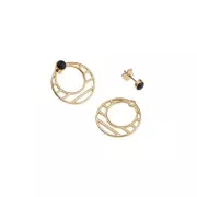 Pendentif rond ajouré en zamac 23 mm - Doré à l'or fin x1