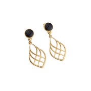 Pendentif goutte effet lignes entrecroisées en zamac 27x16 mm - Doré à l'or fin x1