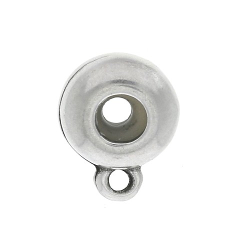 Perle stoppeur attache breloque 10 mm avec un trou de 3 mm - Placage Argent fin vieilli x1