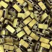 Miyuki Half Tila Beads 5x2.3x1.9mm HTL-55112 - Black Amber Full Mat x10g