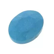 Cabochon ovale facetté 8x6 mm imitation Turquoise x1
