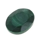 Cabochon ovale facetté 8x6 mm en pierre gemme - Malachite x1