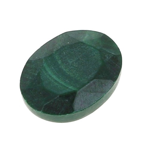 Cabochon ovale facetté 8x6 mm en pierre gemme - Malachite x1