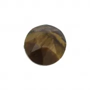 Cabochon rond facetté 6 mm Oeil de Tigre x1