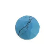 Cabochon rond facetté 6 mm imitation Turquoise x1