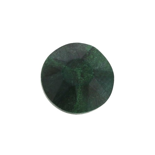 Cabochon rond facetté 6 mm en pierre gemme - Malachite x1
