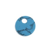 Sequin rond 6 mm en pierre gemme - imitation Turquoise x1