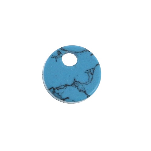 Sequin rond 6 mm en pierre gemme - imitation Turquoise x1