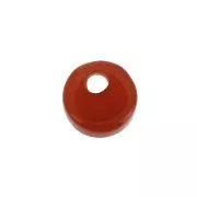 Sequin rond 6 mm en pierre gemme teintée - Agate Rouge x1